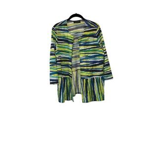 Travel Elements Size Large (L) Jacket Green Blue and White